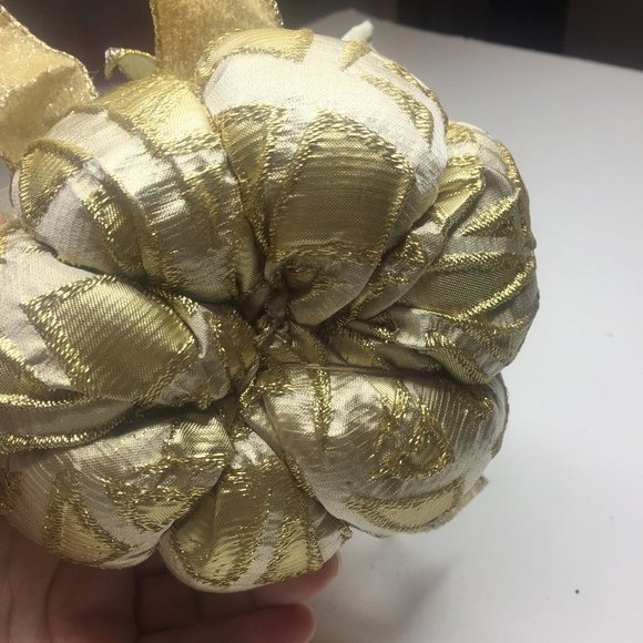 Handmade gold geometric patterned  pumpkin. - Picture 7 of 7